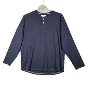 The Normal Brand Henley Shirt‎ Puremeso Navy Blue Casual Neutral Minimal Men XL
